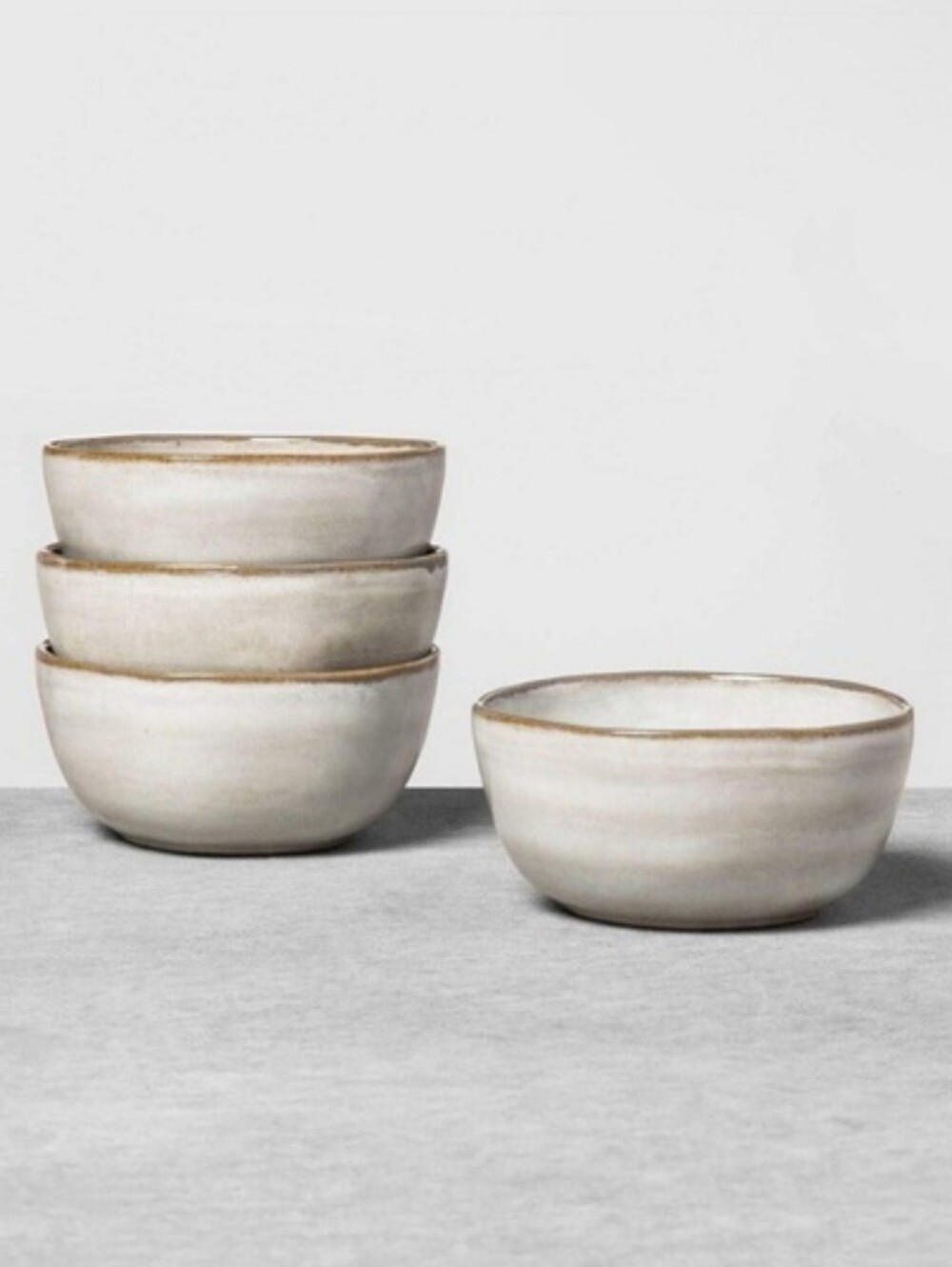 Hearth & Hand w/Magnolia Set Of 4 Gray Reactive Glaze Mini Stoneware Bowls